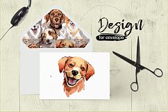 Dogs barking new year PNG watercolor set Product Image 4
