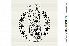 DRAMA LLAMA DING DONG - funny llama cutfile design - SVG DXF EPS PNG - Cricut &amp; Silhouette - clean cutting files Product Image 4