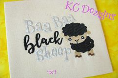 Baa Baa Black Sheep Machine Embroidery Design Product Image 3