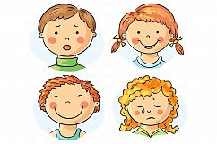 Kids emotions bundle, children with various emotion Product Image 3