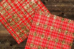16 Luxury Gold and Red Glitter Plaid Tartan Digital Papers Product Image 3