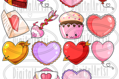 Kawaii Valentines Day Clipart Product Image 2