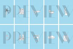 40 Instagram Story Highlights Icons in Blue, Hand Drawn Product Image 3