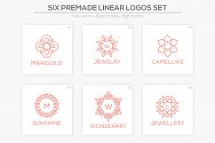 Six Premade Line art Logos Set Product Image 2