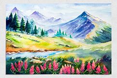 Spring Landscapes. Watercolor. Product Image 6