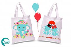 BABY ELEPHANT BUNDLE! 53 cliparts, graphics and illustrations and Patterns AMB-2273 Product Image 13