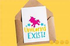 unicorn-exist cutting files svg, dxf, pdf, eps included - cut files for cricut and silhouette - Cutting Files SG Product Image 3