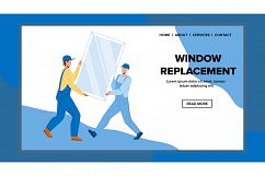 Window Replacement Business Of Repairmen Vector Product Image 1