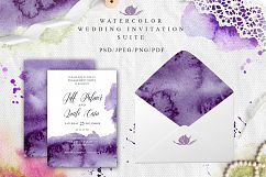 Ultra Violet Watercolor Wedding Invitation suite Product Image 2