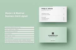 Modern &amp; Minimal Business Card Layout Product Image 1