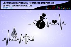 christmas heartbeat graphics and illustration, christmas svg Product Image 3
