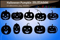 Pumpkin silhouettes SVG / Printable Halloween pumpkin EPS / Halloween day clipart / Pumpkin / HQ silhouettes PNG vector / pumpkin svg Product Image 1