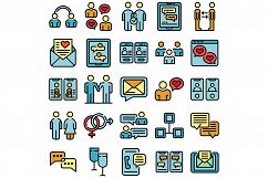 Acquaintance icons set vector flat Product Image 1