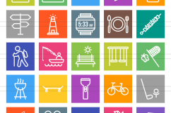 166 Activities Line Multicolor B/G Icons Product Image 2