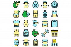 Slimming icons set vector flat Product Image 1