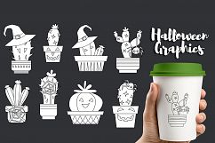 Cute Cactus Halloween Clip art Graphics and Illustrations Product Image 2