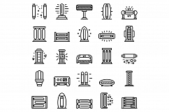 UV lamp icons set, outline style Product Image 1