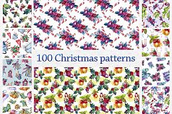 100 patterns of christmas JPG watercolor set Product Image 6