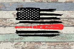 Baseball Bat Distressed Flag SVG Product Image 1