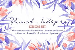 PEACH TULIPS Watercolor Pack Product Image 1