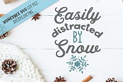 Easily Distracted By Snow SVG Cut File Product Image 1