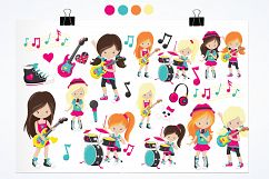 Girl Rock Band  graphics and illustrations Product Image 2