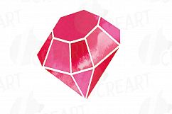 Watercolor Crystals and Gemstones clip art collection, 19 watercolor crystal pack. Eps, png, svg, vector illustrator &amp; corel files included Product Image 7