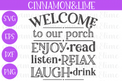 Welcome to Our Porch Wood Sign SVG Cut File Product Image 1