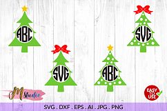 Christmas tree svg, Monogram, for Silhouette Cameo or Cricut Product Image 1