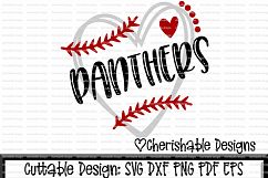 Baseball Svg, Softball Svg, Panthers Baseball Cutting file, heart frame baseball, dxf pattern, svg pattern, Cricut instant download Product Image 1