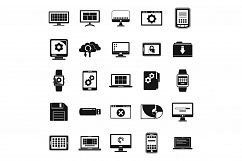 Update operating system icons set, simple style Product Image 1
