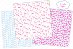 Unicorn Digital Papers, Cute Unicorn Patterns Product Image 2