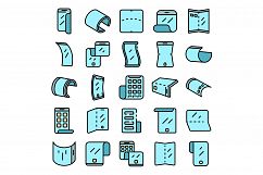 Flexible screen icons set vector flat Product Image 1