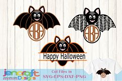 Spooky Bats Halloween SVG Cut Files - Monogram Frames Bundle Product Image 1