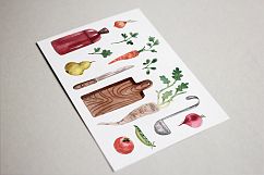 Tiny Kitchen - Watercolor Clip Art Set Product Image 11