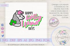 NEW! Christmas Happy Holly Llama Day SVG LL258C Product Image 1