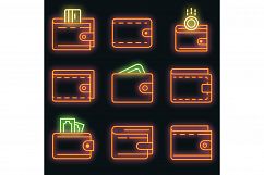 Wallet icons set vector neon Product Image 1