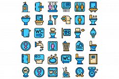 Wc icons set vector flat Product Image 1