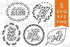 Hello, fall! - Silhouette SVG, EPS, PNG Collection Product Image 1