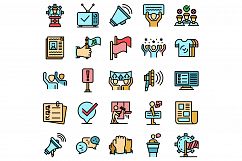 Agitation icons set vector flat Product Image 1