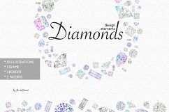 Diamonds Watercolor Illustrations &amp; Patterns Product Image 6