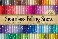 100 Seamless Falling Christmas White Snow Digital Papers Product Image 1