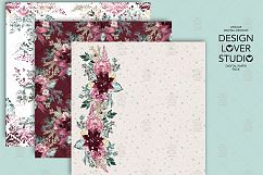 Burgundy Christmas digital paper pack II Product Image 4