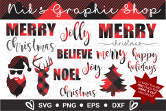 Christmas Svg, Buffalo Plaid Svg, Plaid Merry Christmas Svg Product Image 1