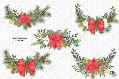 Christmas Antlers Watercolor Clipart Product Image 7