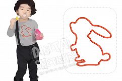 Bunny Applique Design Machine Embroidery Design 4 Sizes Product Image 1