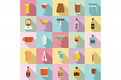 Bartender icons set, flat style Product Image 1