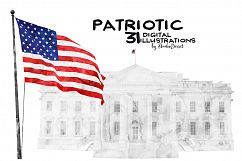 Patriotic Watercolor Illustrations Product Image 5
