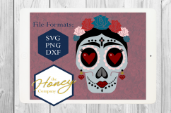 Sugar Skull SVG PNG DXF Day of the Dead Instant Download Product Image 1