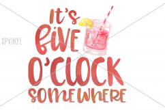 It&#039;s Five O&#039;Clock Somewhere Watercolor Sublimation Design Bundle Product Image 3